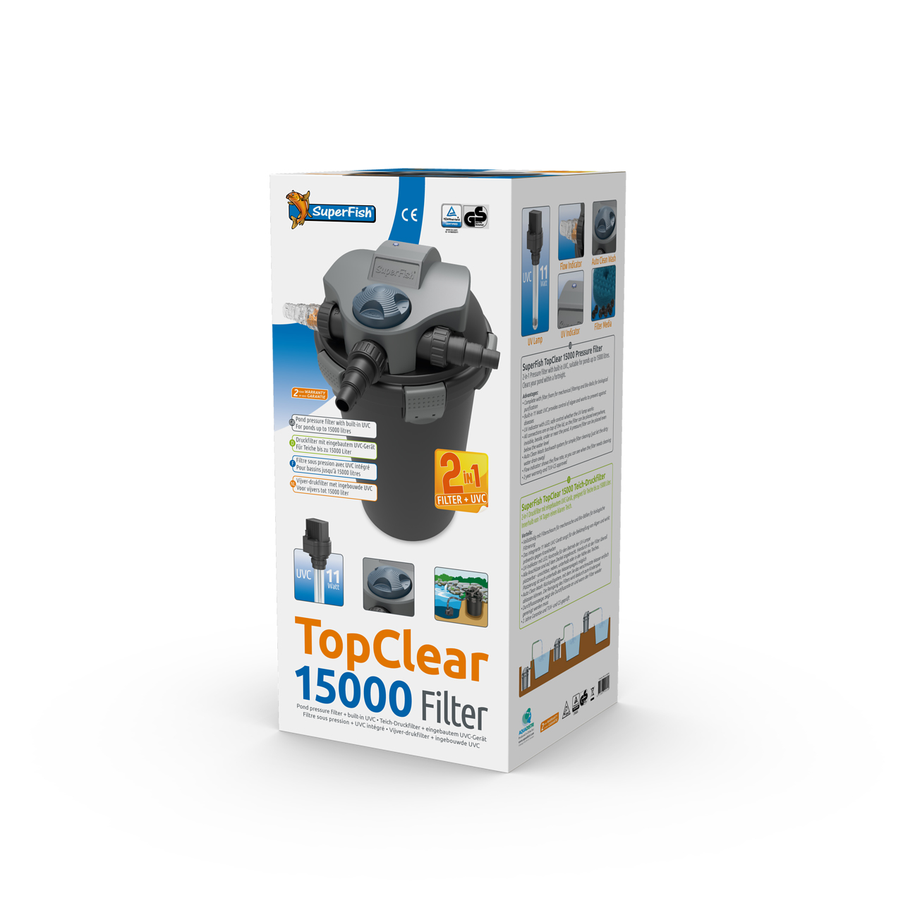 Superfish TopClear Druckfilter 15000 L 2 in 1