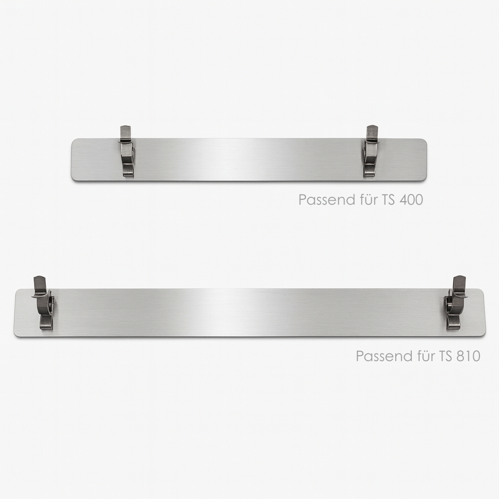 Halteplatte Edelstahl mit 2 Klippse