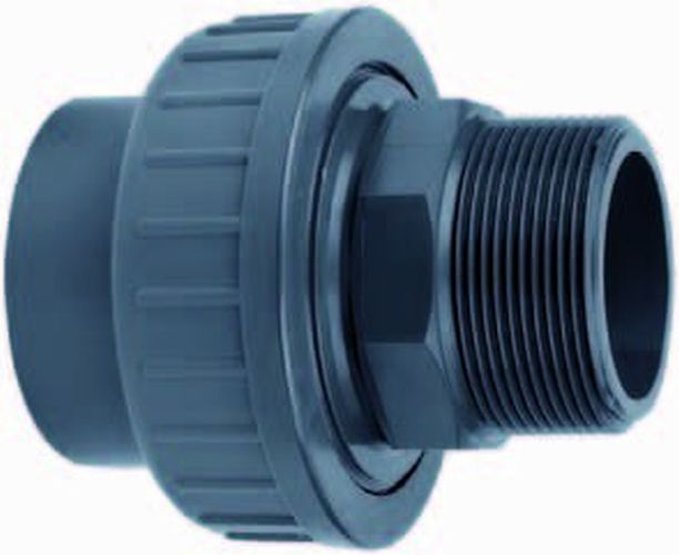 PVC-Kupplung  50x 1 1/2 Zoll 1x Außengewinde + Klebemuffe